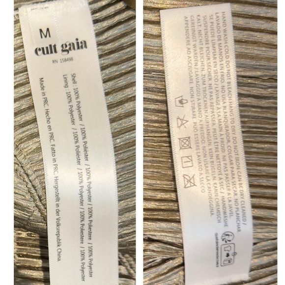 Cult Gaia Milli Satin Structured Pleated Sweetheart Neckline Scalloped Crop Top - Picture 14 of 15